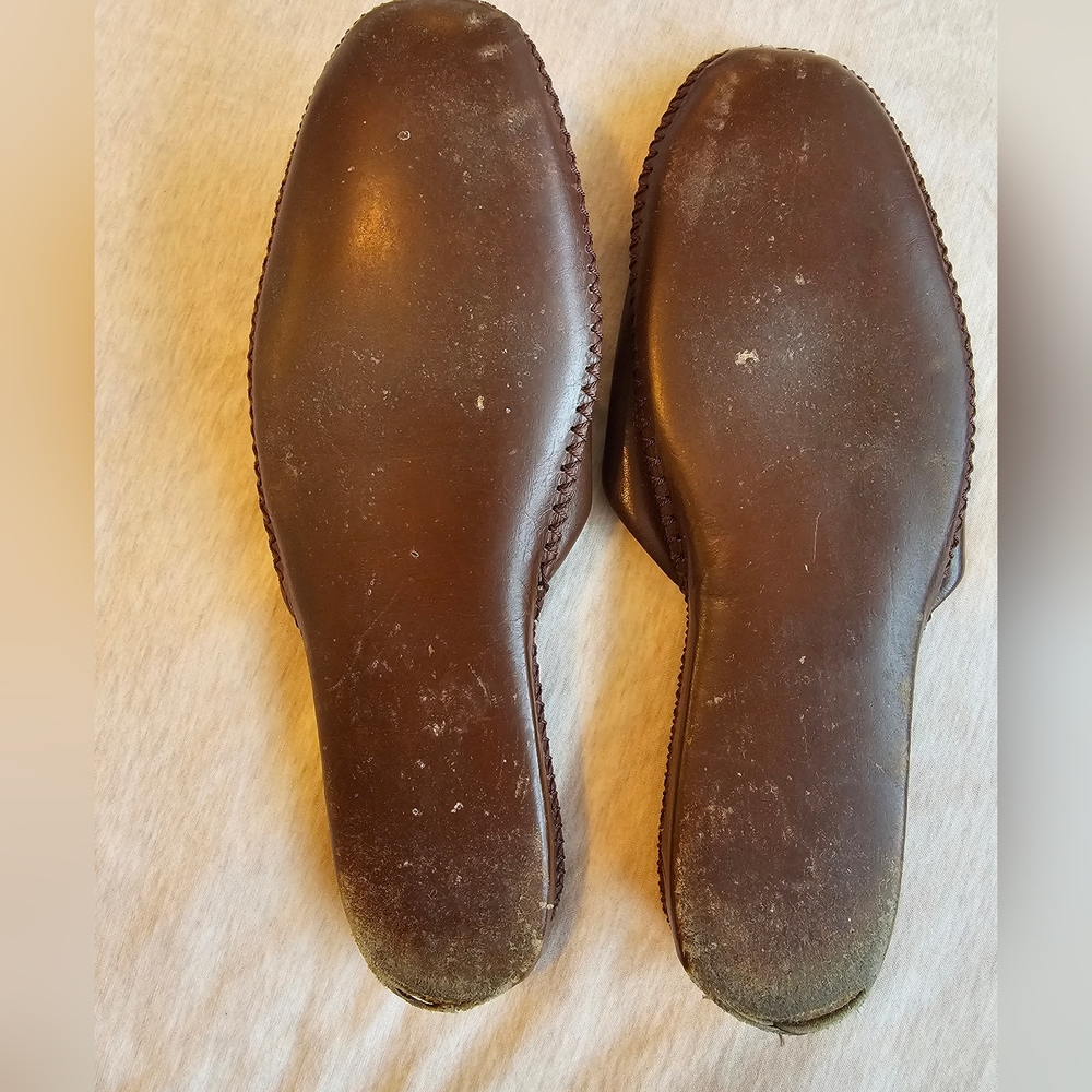 Vintage 1970s Handmade Leather Sultan Slippers – 100% Genuine Leather - Picture 13 of 16